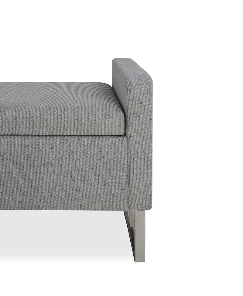 Streamdale Furniture 47" Upholstered Storage Ottoman Bench with Metal Base