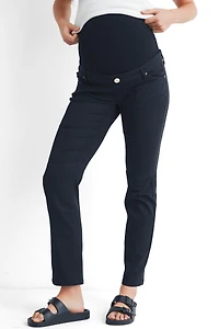 Hello Miz Maternity Straight Leg Pants with Over the Belly Panel and Pockets