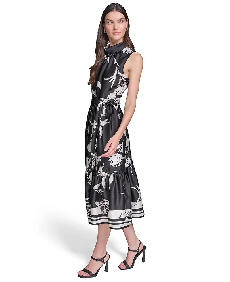 Karl Lagerfeld Paris Women's Belted Midi Dress