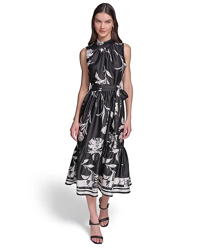 Karl Lagerfeld Paris Women's Belted Midi Dress