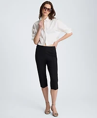 Kenneth Cole Women's Cotton-Blend Collared Long-Sleeve Top