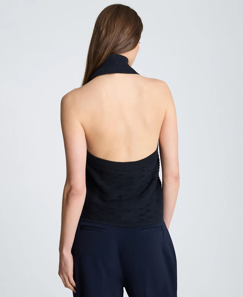 Kenneth Cole Women's Cotton-Blend Halter Neck Sweater