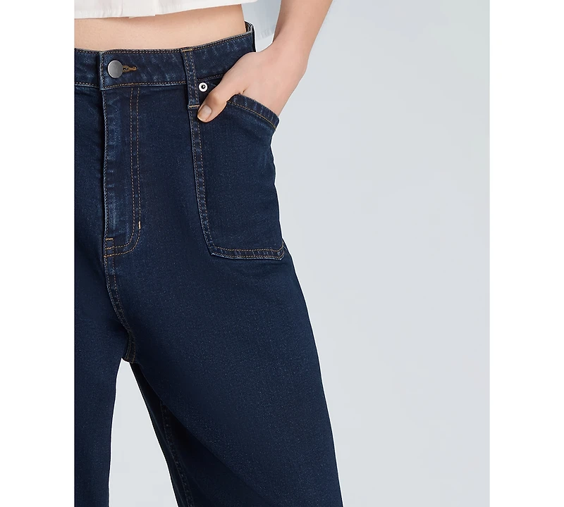 Kenneth Cole Women's High-Rise Barrel Leg Jeans