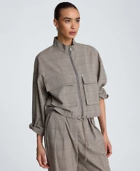 Kenneth Cole Women's Drawcord Flap Pocket Windbreaker Jacket
