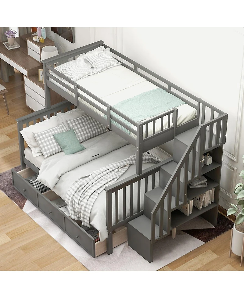 Streamdale Furniture Stairway Bunk Bed with Storage