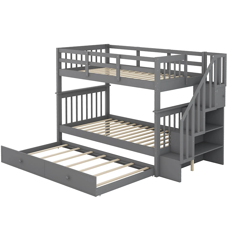 Streamdale Furniture Stairway Bunk Bed with Trundle