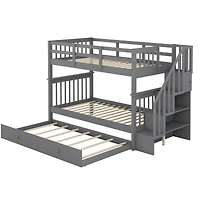 Streamdale Furniture Stairway Bunk Bed with Trundle