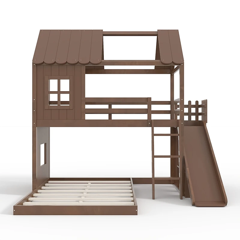 Streamdale Furniture House Bunk Bed with Storage, Wardrobe, and Slide