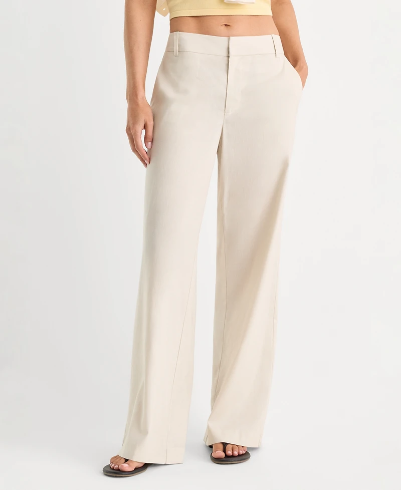 Good American Women's Mid-Rise Hook-and-Eye Front Pants