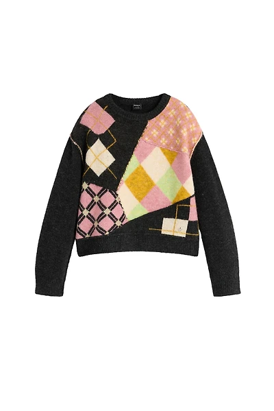 Desigual Girls's Argyle jacquard sweater
