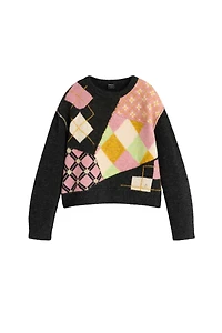 Desigual Girls's Argyle jacquard sweater
