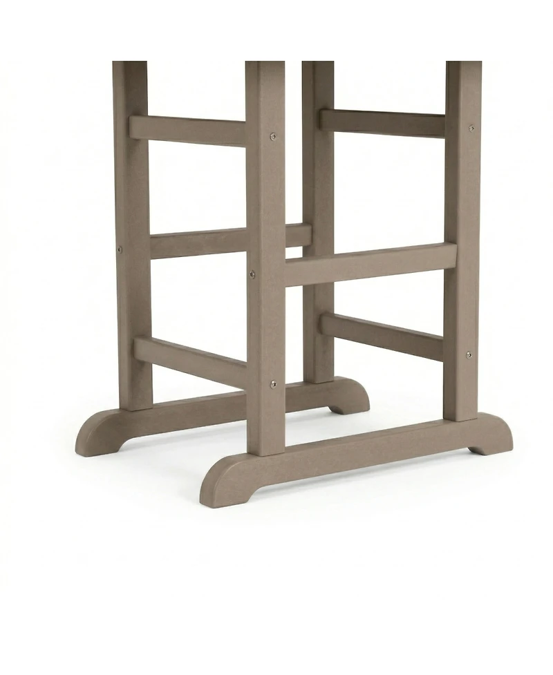 Streamdale Furniture Weathered Wood Hdpe Folding Square Patio Dining Table, 37.8" x 37.8" x 29.5