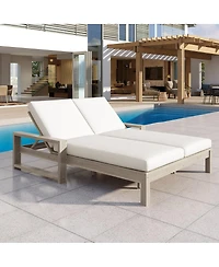 Streamdale Furniture 5-Position Adjustable Double Outdoor Lounge Chair with Cushions