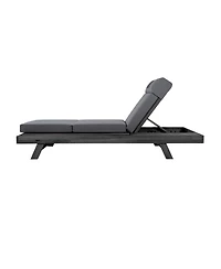 Streamdale Furniture Acacia Wood Lounge Chaise Set with Water-Resistant Cushions