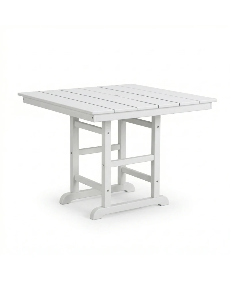 Streamdale Furniture White Hdpe 37.8" Square Folding Outdoor Dining Table