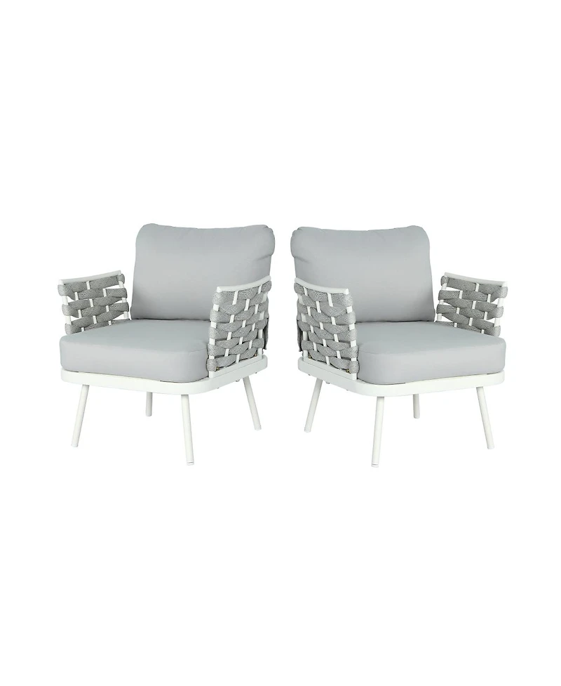 Streamdale Furniture Mariano Steel Club Chair Set of 2