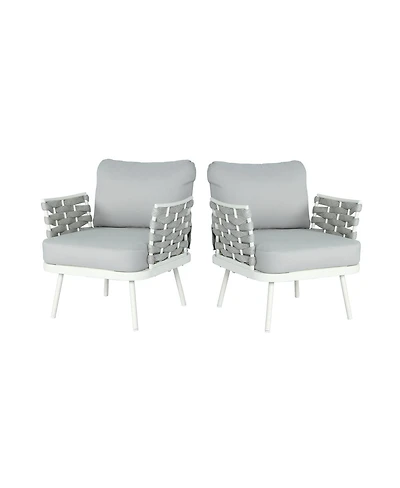 Streamdale Furniture Mariano Steel Club Chair Set of 2