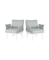 Streamdale Furniture Mariano Steel Club Chair Set of 2