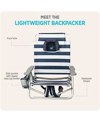 Ostrich The Lightweight Backpacker Portable Reclining Beach Camping Chair Stripe