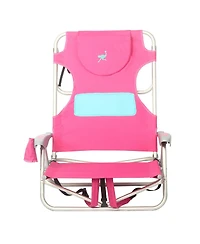 Ostrich Ladies Comfort Backpacker, Outdoor Beach Pool Reclining Chair, Pink