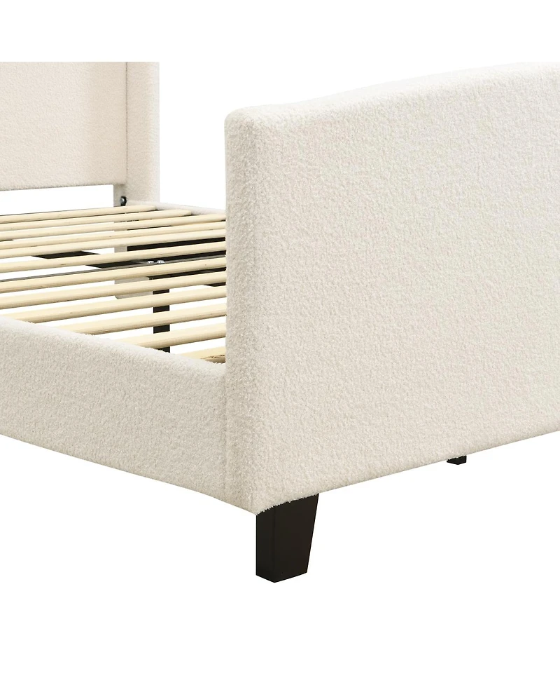 Streamdale Furniture Upholstered Full Bed Frame with High Headboard and Footboard