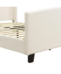 Streamdale Furniture Upholstered Full Bed Frame with High Headboard and Footboard