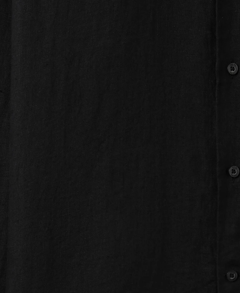 Reiss Men's Linen Cutaway Collar Regular Fit Shirt