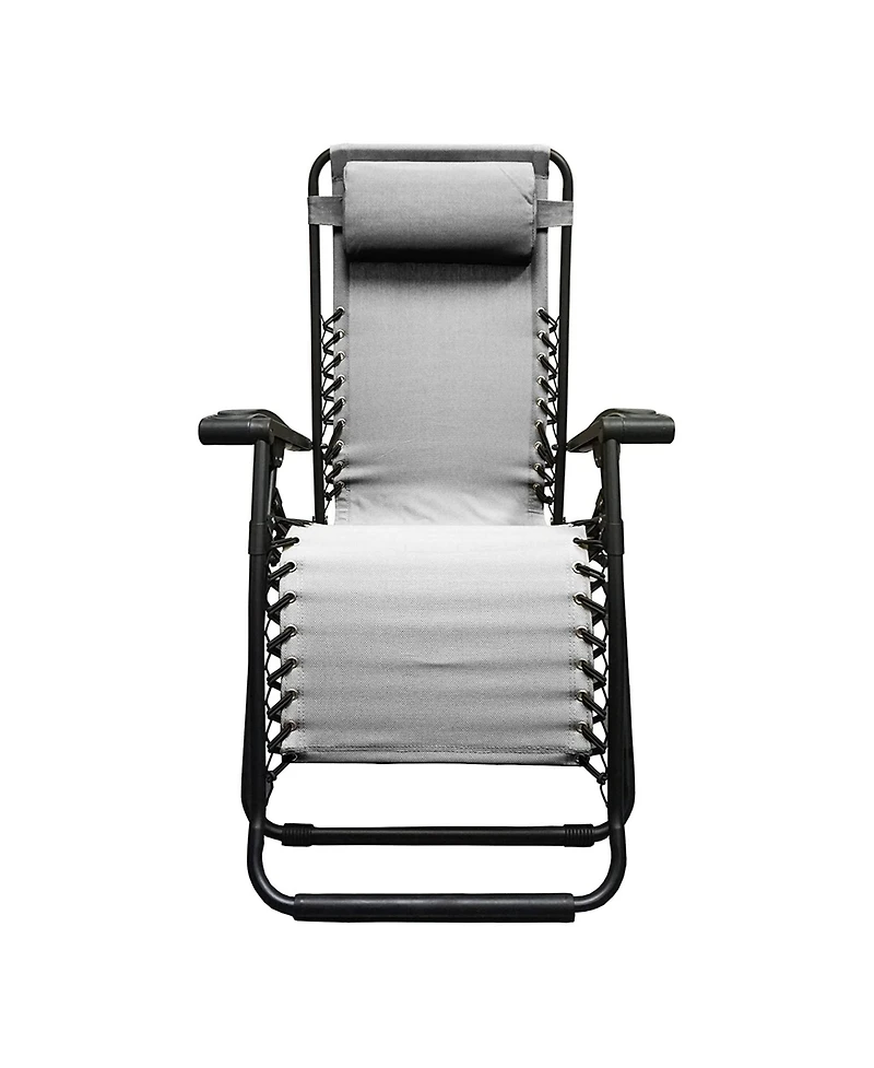 Caravan Sports Zero Gravity Outdoor Folding Camping Patio Lounge Chair, Gray