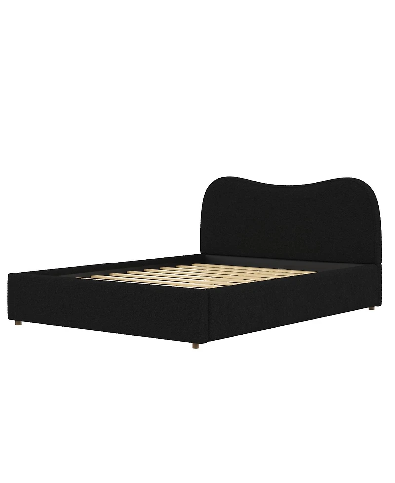 Streamdale Furniture Queen Size Upholstered Platform Bed with Wooden Slats