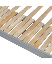 Streamdale Furniture House-Shaped Twin/Full Bunk Bed with Slide, Storage Stairs