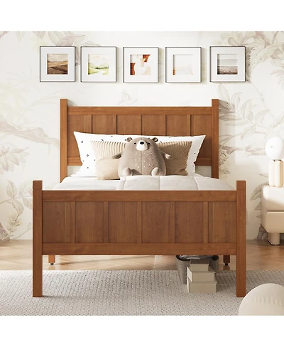 Streamdale Furniture Twin Size Minimalist Modern Platform Bed with Headboard and Footboard
