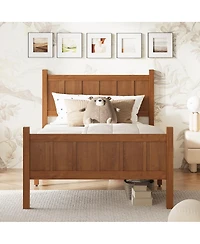 Streamdale Furniture Twin Size Minimalist Modern Platform Bed with Headboard and Footboard