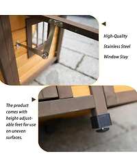 Streamdale Furniture Solid Wood Dog House: Cozy, Insulated Outdoor Shelter for Small and Medium Dogs