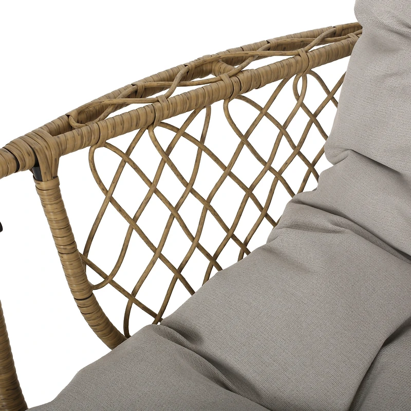 Streamdale Furniture Wicker Basket Hanging Chair with Water-Resistant Cushion (Stand Not Included)