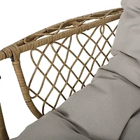 Streamdale Furniture Wicker Basket Hanging Chair with Water-Resistant Cushion (Stand Not Included)