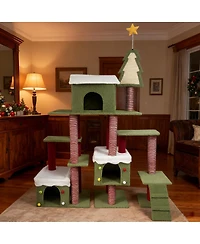 Streamdale Furniture Wide Christmas Cat Tree Tower For Indoor Cats