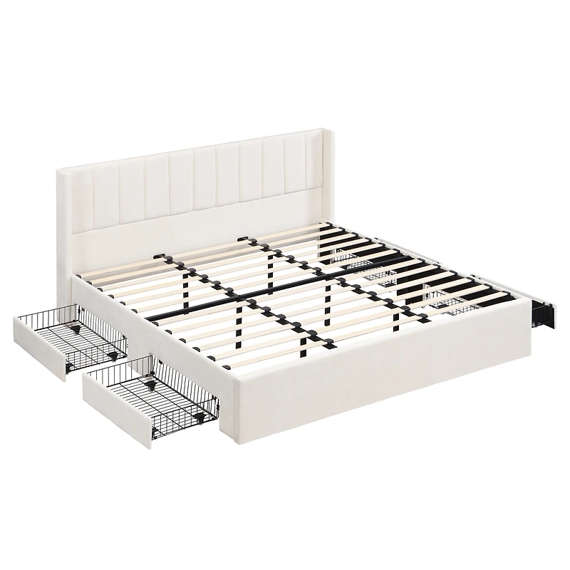Streamdale Furniture Large-capacity upholstered storage bed with drawers ,King