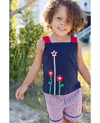 Florence Eiseman Little Girl Knit Top With Ric Rac, Flowers and Star