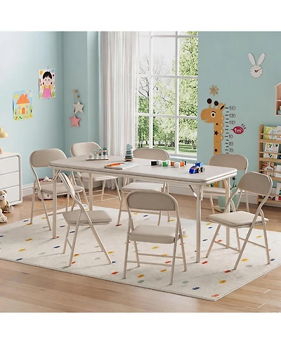 homfan 6 Piece Folding Kids Chairs Set, Children Activity Chairs Set for Dining Room,Daycare,Classrooms