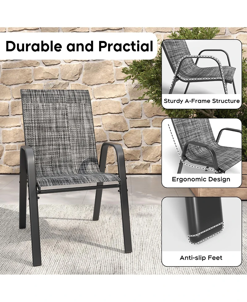 Streamdale Furniture Heavy-Duty Outdoor Teslin Fabric Chairs, 350 lbs Capacity, Ergonomic and Waterproof