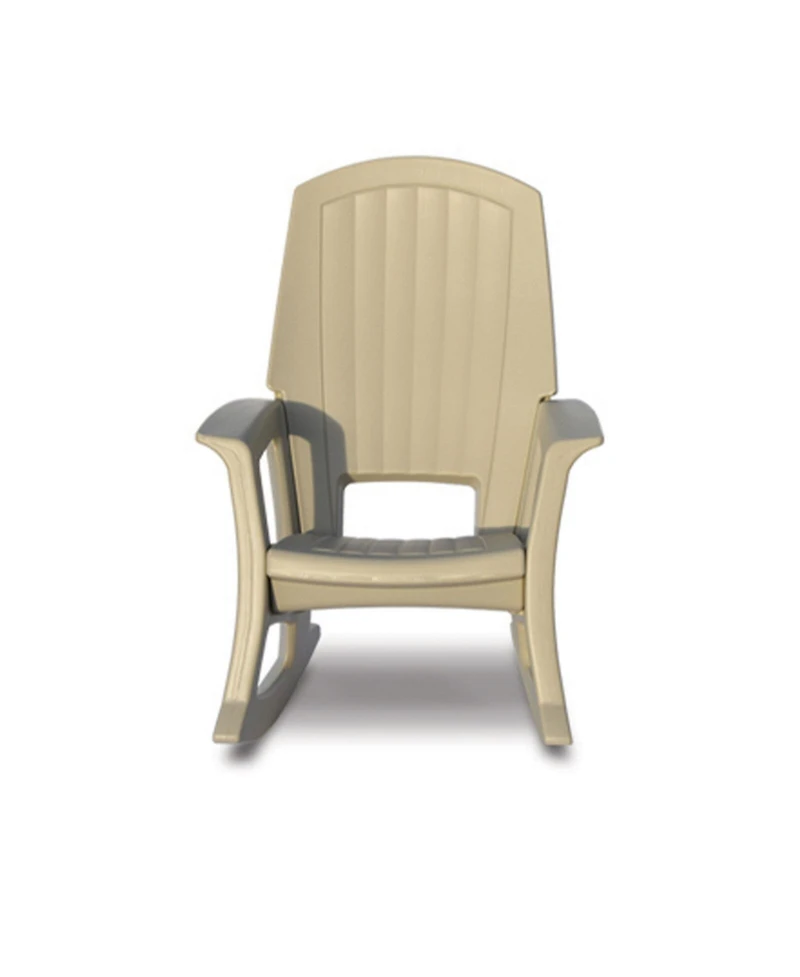 Semco Plastics Rockaway Heavy Duty Resin All-Weather Outdoor Rocking Chair, Tan