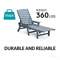 Streamdale Furniture Hdpe 4-Position Adjustable Outdoor Chaise Lounge Chair