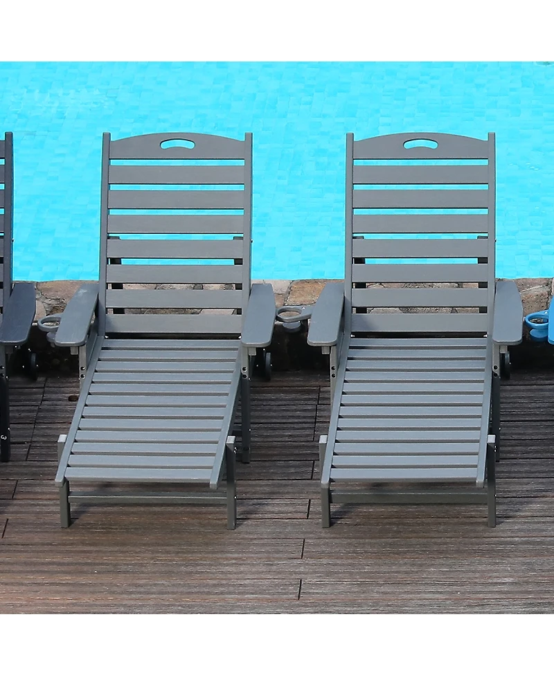 Streamdale Furniture Hdpe 4-Position Adjustable Outdoor Chaise Lounge Chair
