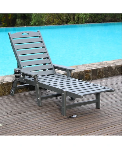 Streamdale Furniture Hdpe 4-Position Adjustable Outdoor Chaise Lounge Chair