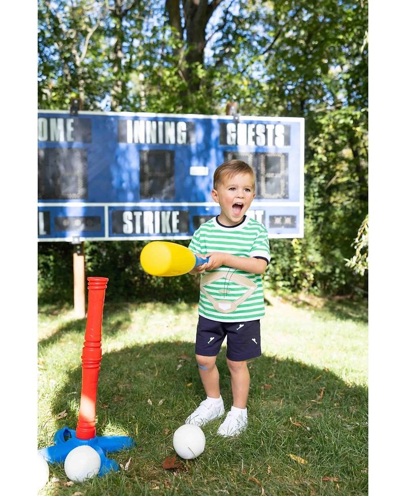 Florence Eiseman Little Boys Knit Short Set With Baseball Field