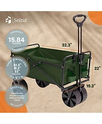 Seina 150lb Capacity Collapsible Steel Frame Outdoor Utility Wagon Cart