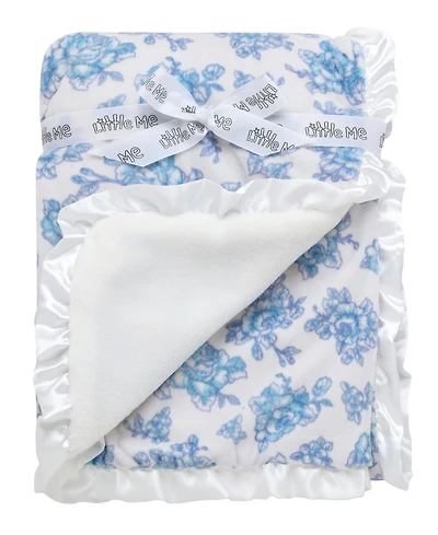 Little Me Baby Cozy Blue Floral Blanket