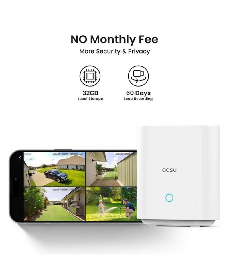 Aosu C9C-4H 2k Security Camera, Outdoor Wireless 4 Camera-Kit
