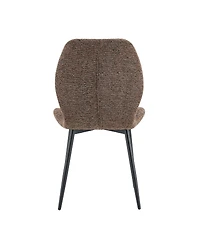 Streamdale Furniture 4-Piece Retro Minimalist Brown Fabric Dining Chairs with Black Metal Legs