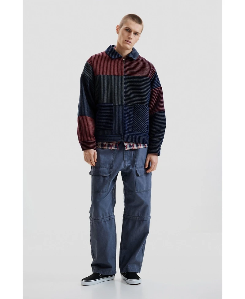 Desigual Men's Chenille Coat Blocks